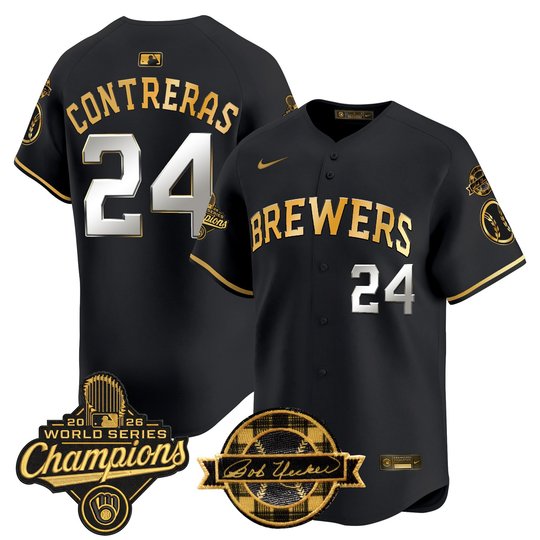 Men's Milwaukee Brewers 2026 World Series Champions Vapor Premier Limited Jersey - Bob Uecker Patch - All Stitched