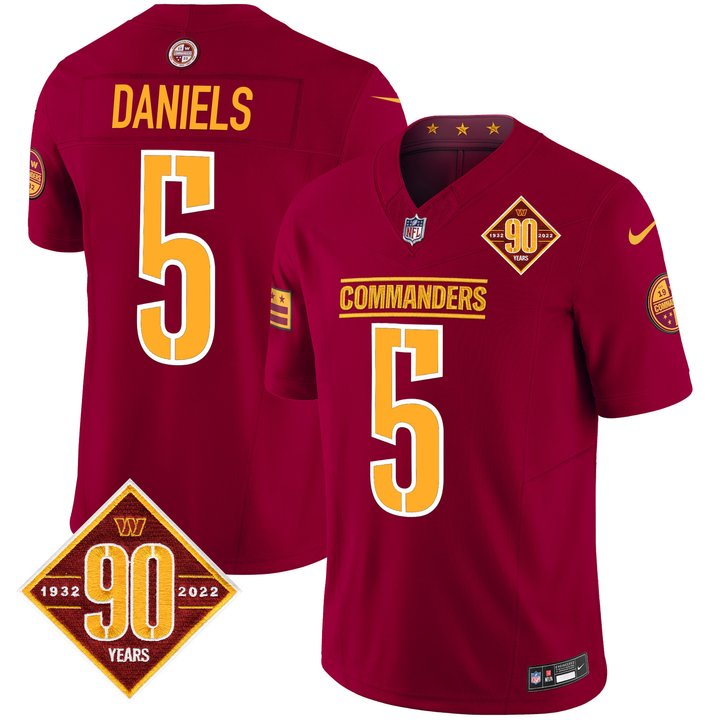 Men's Washington Commanders 90th Anniversary Patch Vapor Limited Jersey - All Stitched