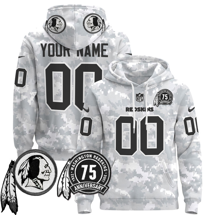Washington Redskins 2024 Salute to Service Custom Pullover Hoodie - All Stitched