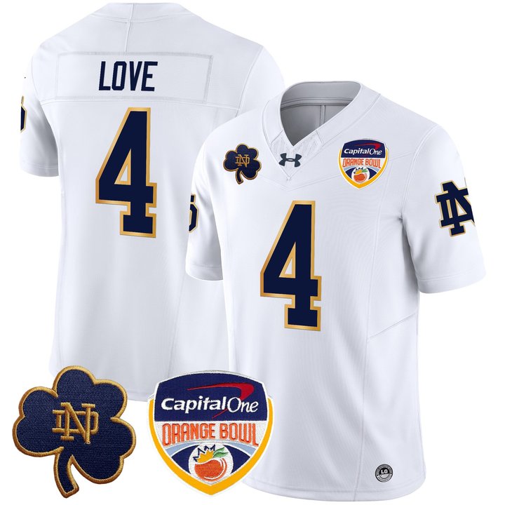 Men's Notre Dame Fighting Irish 2024 Orange Bowl Patch Vapor Limited Jersey - All Stitched