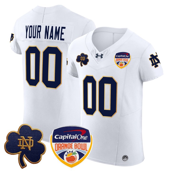 Notre Dame Fighting Irish 2024 Orange Bowl Patch Vapor Elite Custom Jersey - All Stitched