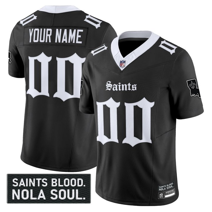 New Orleans Saints 'Gothic Vieux Carré Edition' Vapor Custom Jersey - All Stitched