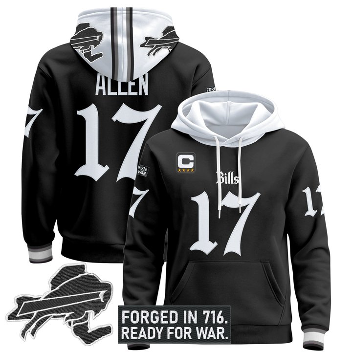 Men's Buffalo Bills 'Gothic Cold Front Edition' Pullover Hoodie - All Stitched