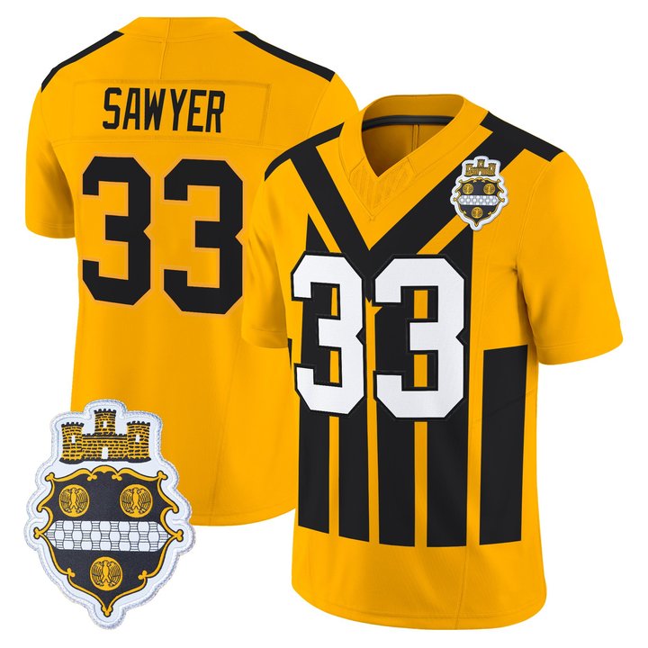 Men's Pittsburgh Steelers 1933 Patch Throwback Vapor Limited Jersey V2 - All Stitched