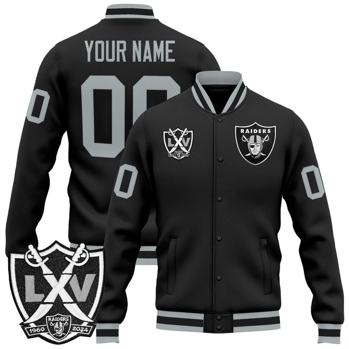 Las Vegas Raiders 65th Anniversary Patch Premium Custom Jacket - All Stitched