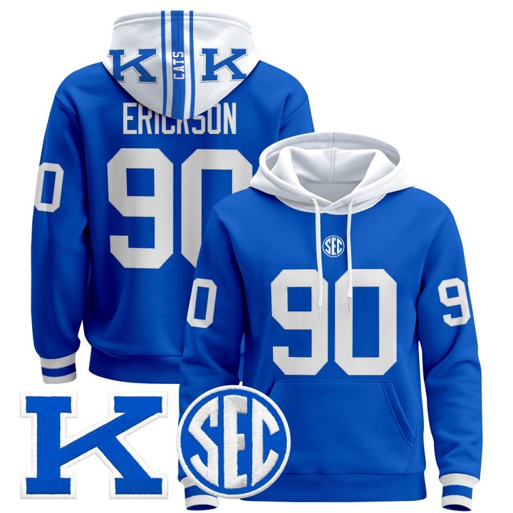 ERICKSON Kentucky Wildcats Pullover Hoodie - All Stitched