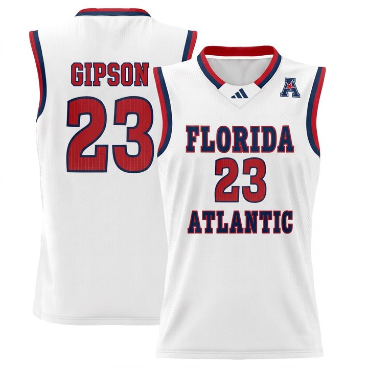 Gipson Florida Atlantic Owls Basketball Jersey - All Stitched