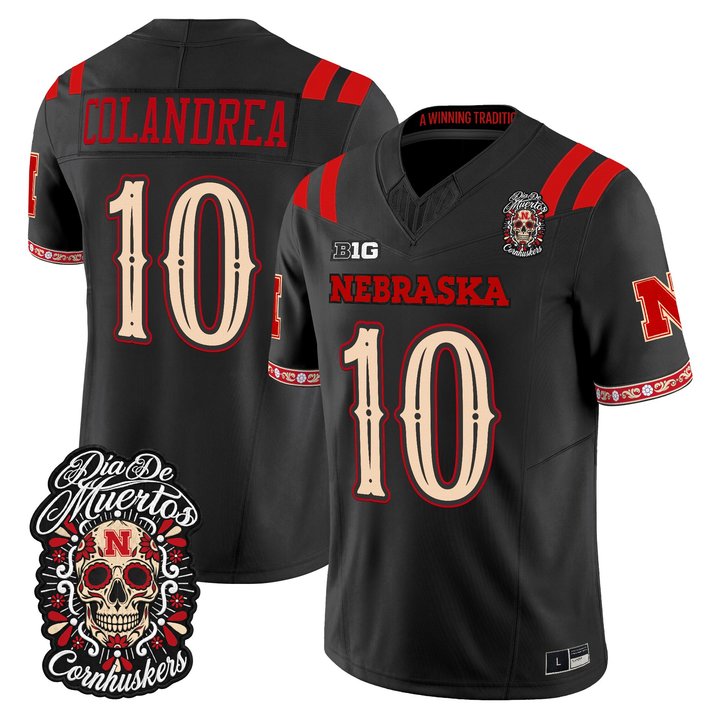 Men's Nebraska Cornhuskers Día de los Muertos Vapor Limited Jersey - All Stitched