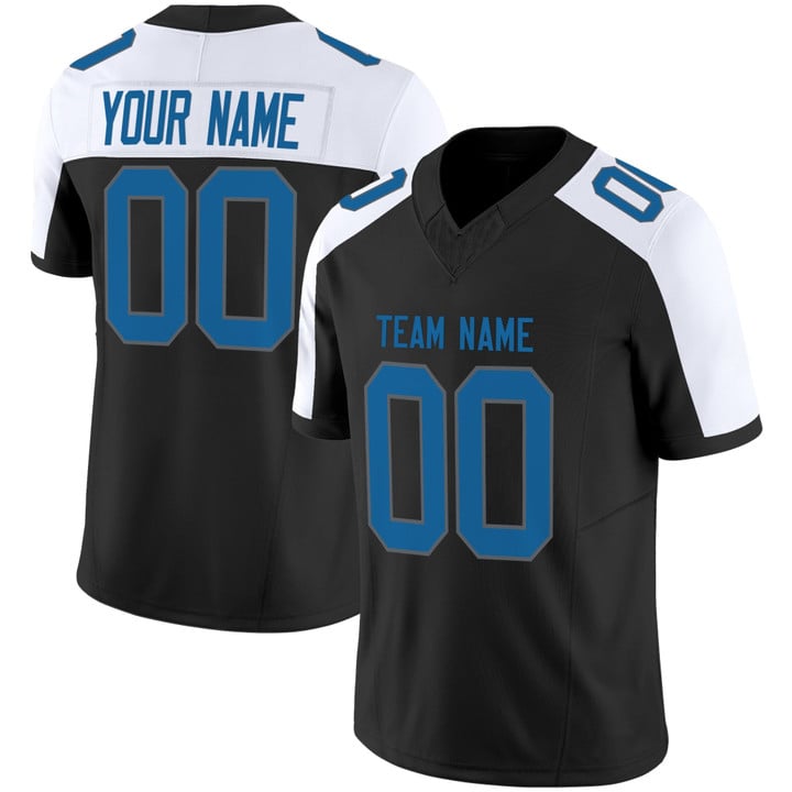 Black Alternate Blue-Gray Authentic Custom Football Jersey