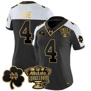 Women's Notre Dame Fighting Irish 2024 Sugar Bowl Gold Patch Vapor Limited Jersey V2 - All Stitched