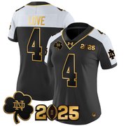 Women's Notre Dame Fighting Irish 2025 CFP Final Patch Gold Vapor Limited Jersey - All Stitched