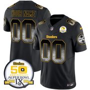 Steelers Arch Smoke 50th Anniversary Of Super Bowl IX Patch Vapor Limited Custom Jersey - All Stitched
