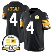Men's Steelers 50th Anniversary Of Super Bowl IX Patch Vapor Limited Jersey - All Stitched