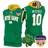 Men's Notre Dame Fighting Irish Orange Bowl Patch Sleeveless Hoodie - All Stitched