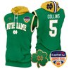 Men's Notre Dame Fighting Irish Orange Bowl Patch Sleeveless Hoodie - All Stitched