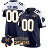 Notre Dame Fighting Irish Playoff 2025 Sugar Bowl Champions Patch Vapor Limited Custom Jersey - All Stitched