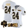 Women's Notre Dame Fighting Irish 2025 CFP Final Patch Gold Vapor Limited Jersey - All Stitched
