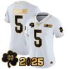 Women's Notre Dame Fighting Irish 2025 CFP Final Patch Gold Vapor Limited Jersey - All Stitched