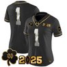Women's Notre Dame Fighting Irish 2025 CFP Final Patch Gold Vapor Limited Jersey - All Stitched