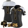 Women's Notre Dame Fighting Irish 2025 CFP Final Patch Gold Vapor Limited Jersey - All Stitched
