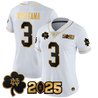 Women's Notre Dame Fighting Irish 2025 CFP Final Patch Gold Vapor Limited Jersey - All Stitched