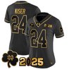 Women's Notre Dame Fighting Irish 2025 CFP Final Patch Gold Vapor Limited Jersey - All Stitched