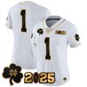 Women's Notre Dame Fighting Irish 2025 CFP Final Patch Gold Vapor Limited Jersey - All Stitched