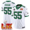 Men's Philadelphia Eagles Kelly Green Super Bowl LIX Patch Vapor Limited Jersey - All Stitched