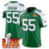Men's Philadelphia Eagles Kelly Green Super Bowl LIX Patch Vapor Limited Jersey - All Stitched