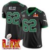 Men's Philadelphia Eagles Kelly Green Super Bowl LIX Patch Vapor Limited Jersey - All Stitched