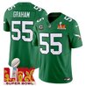 Men's Philadelphia Eagles Kelly Green Super Bowl LIX Patch Vapor Limited Jersey - All Stitched