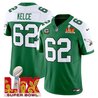 Men's Philadelphia Eagles Kelly Green Super Bowl LIX Patch Vapor Limited Jersey - All Stitched