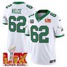 Men's Philadelphia Eagles Kelly Green Super Bowl LIX Patch Vapor Limited Jersey - All Stitched