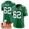 Men's Philadelphia Eagles Kelly Green Super Bowl LIX Patch Vapor Limited Jersey - All Stitched
