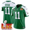 Men's Philadelphia Eagles Kelly Green Super Bowl LIX Patch Vapor Limited Jersey - All Stitched