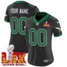 Philadelphia Eagles Kelly Green Super Bowl LIX Patch Vapor Limited Custom Jersey - All Stitched
