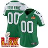 Philadelphia Eagles Kelly Green Super Bowl LIX Patch Vapor Limited Custom Jersey - All Stitched