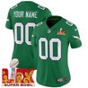 Philadelphia Eagles Kelly Green Super Bowl LIX Patch Vapor Limited Custom Jersey - All Stitched