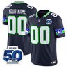 Seattle Seahawks 50th Anniversary Patch Vapor Limited Custom Jersey - All Stitched