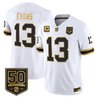 Men's Tampa Bay Buccaneers Throwback 50th Season Patch Gold Vapor Limited Jersey - All Stitched