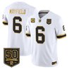 Men's Tampa Bay Buccaneers Throwback 50th Season Patch Gold Vapor Limited Jersey - All Stitched