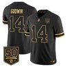 Men's Tampa Bay Buccaneers Throwback 50th Season Patch Gold Vapor Limited Jersey - All Stitched