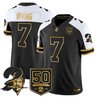Men's Tampa Bay Buccaneers Throwback 50th Season Patch Gold Vapor Limited Jersey - All Stitched