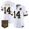Men's Tampa Bay Buccaneers Throwback 50th Season Patch Gold Vapor Limited Jersey - All Stitched