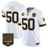 Men's Tampa Bay Buccaneers Throwback 50th Season Patch Gold Vapor Limited Jersey - All Stitched