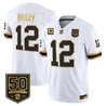 Men's Tampa Bay Buccaneers Throwback 50th Season Patch Gold Vapor Limited Jersey - All Stitched