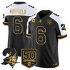 Men's Tampa Bay Buccaneers Throwback 50th Season Patch Gold Vapor Limited Jersey - All Stitched