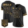 Men's Tampa Bay Buccaneers Throwback 50th Season Patch Gold Vapor Limited Jersey - All Stitched