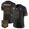 Men's Tampa Bay Buccaneers Throwback 50th Season Patch Gold Vapor Limited Jersey - All Stitched