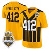 Men's Pittsburgh Steelers 1933 Patch Throwback Vapor Limited Jersey V2 - All Stitched